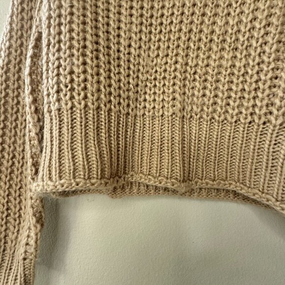 MIA JOY Chunky Knit Cropped Sweater Girls 6 Tan Brown Oversized Crop Joyfolie - Picture 5 of 7